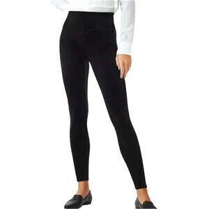 SPANX High Waist Velvet Leggings in Black